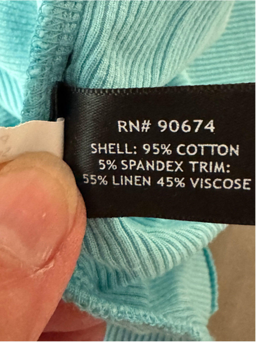 Women's Boston Proper Turquoise Ruffle V-Neck Ribbed Tee Size S - Picture 6 of 8